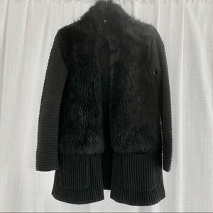 Club Monaco Cashmere Cardigan with Faux Shearling